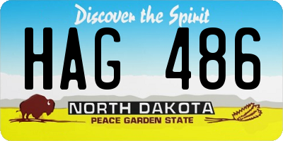 ND license plate HAG486