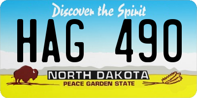 ND license plate HAG490