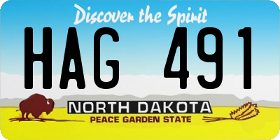 ND license plate HAG491