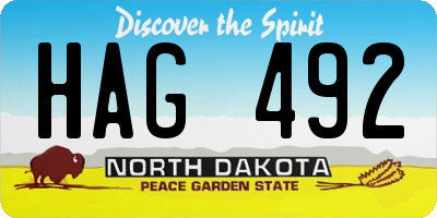 ND license plate HAG492