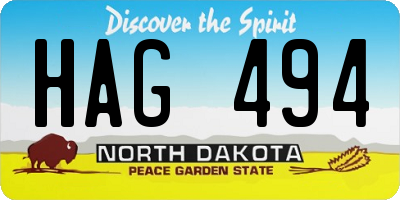 ND license plate HAG494