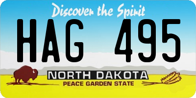 ND license plate HAG495