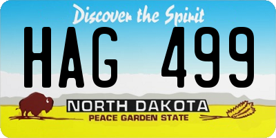 ND license plate HAG499