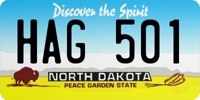 ND license plate HAG501