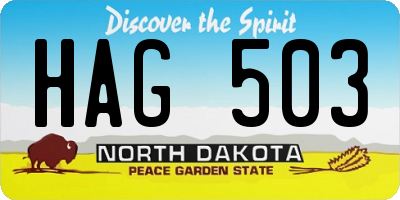 ND license plate HAG503