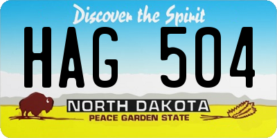 ND license plate HAG504