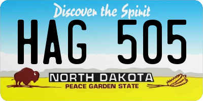 ND license plate HAG505