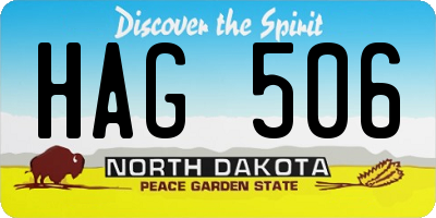 ND license plate HAG506