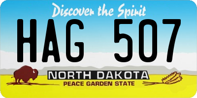 ND license plate HAG507