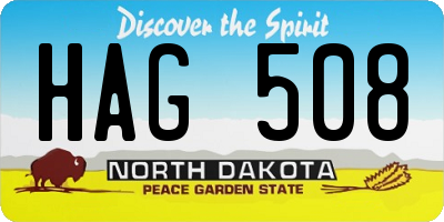 ND license plate HAG508