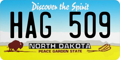 ND license plate HAG509