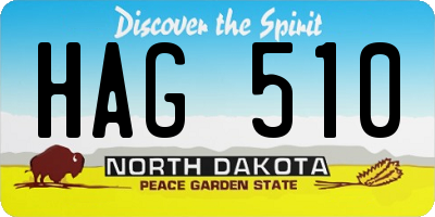 ND license plate HAG510