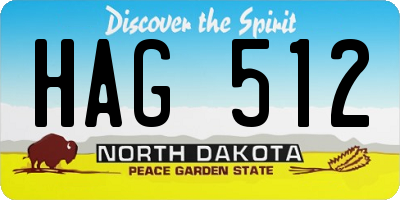 ND license plate HAG512