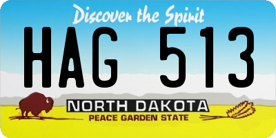 ND license plate HAG513