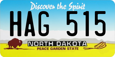 ND license plate HAG515