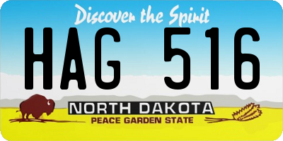 ND license plate HAG516