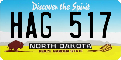 ND license plate HAG517