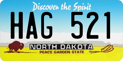 ND license plate HAG521