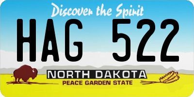 ND license plate HAG522