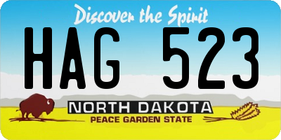 ND license plate HAG523