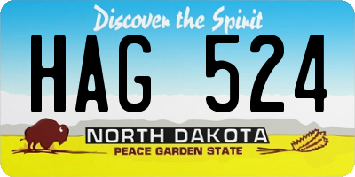 ND license plate HAG524