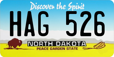 ND license plate HAG526