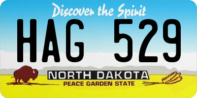 ND license plate HAG529