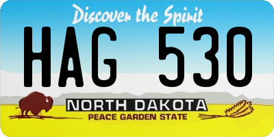 ND license plate HAG530