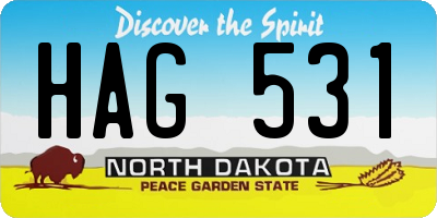 ND license plate HAG531