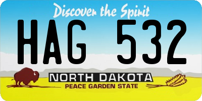 ND license plate HAG532