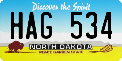 ND license plate HAG534