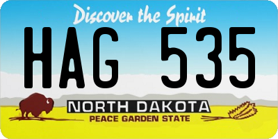 ND license plate HAG535