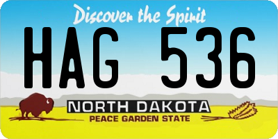 ND license plate HAG536