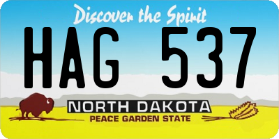 ND license plate HAG537