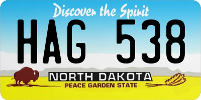 ND license plate HAG538