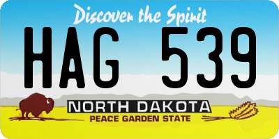 ND license plate HAG539