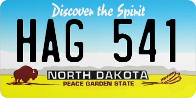 ND license plate HAG541