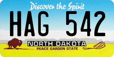 ND license plate HAG542