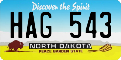 ND license plate HAG543