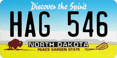 ND license plate HAG546