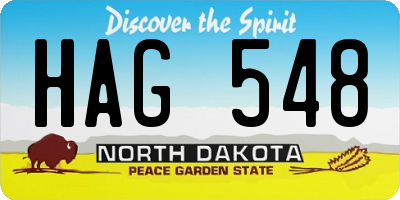 ND license plate HAG548