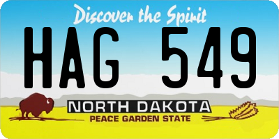 ND license plate HAG549