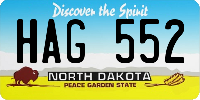 ND license plate HAG552