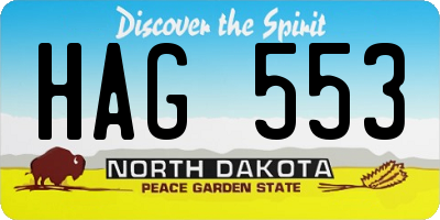 ND license plate HAG553