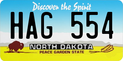 ND license plate HAG554