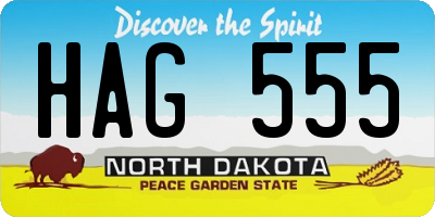 ND license plate HAG555