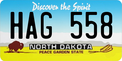 ND license plate HAG558