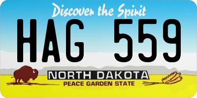 ND license plate HAG559