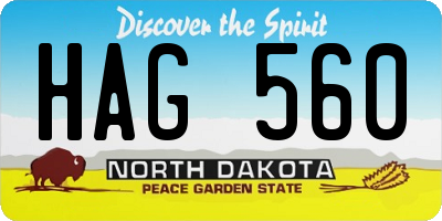 ND license plate HAG560