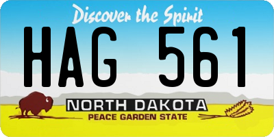 ND license plate HAG561